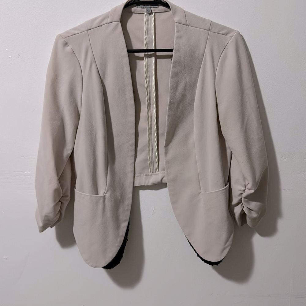 Charlotte Russe | Blush Pink Blazer with Inner Black Sequin Layer